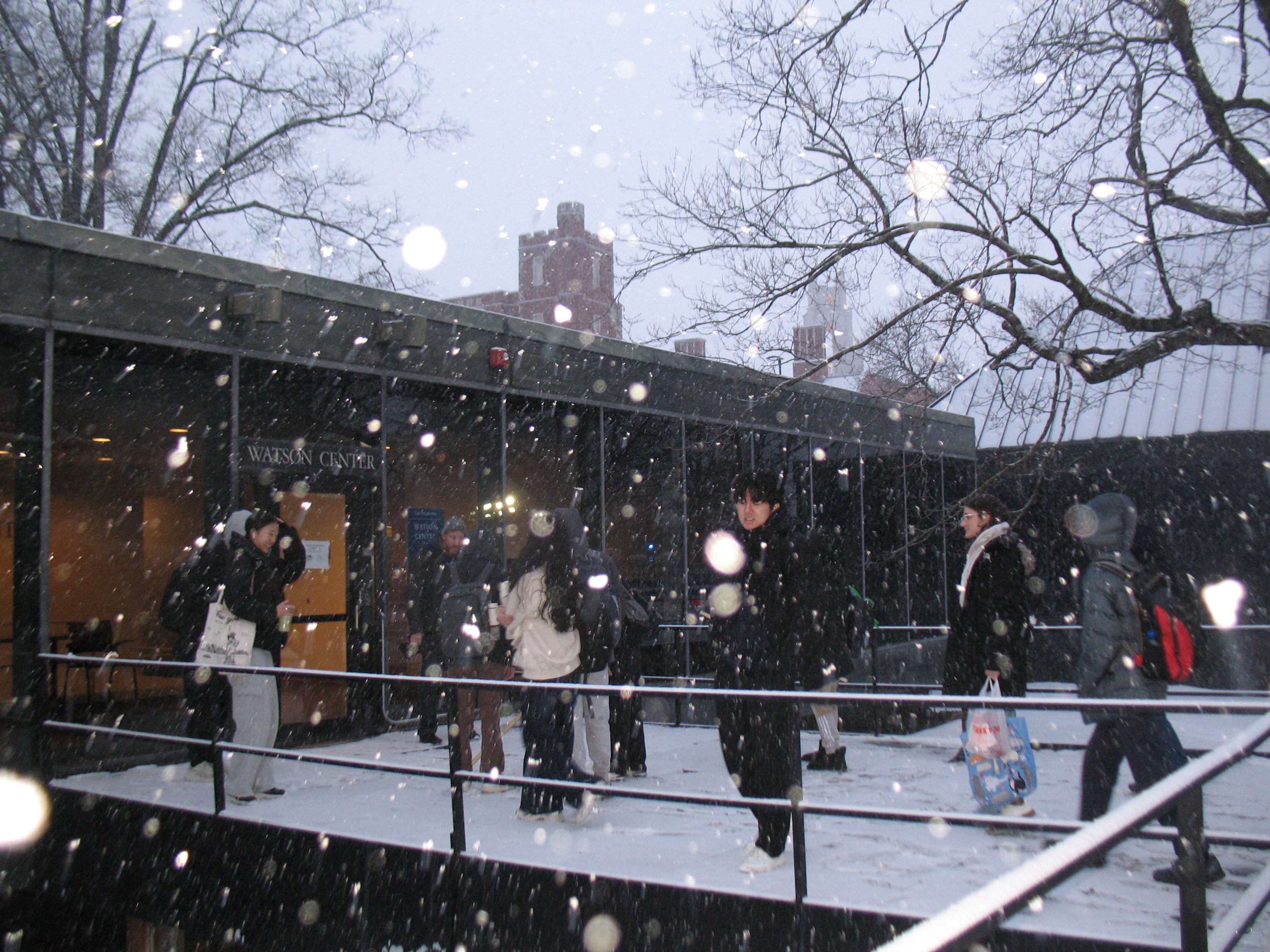 Arriving at Yale in the snow